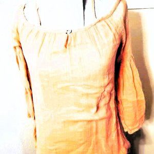 NWT BLU PEPPER VINTAGE"ONE OF A KIND" TANGERINE OFF SHOULDER BELL SLEEVE  BLOUSE